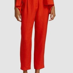 TOVE Poppy Vibrant Red Straight-Leg Trousers, 28”